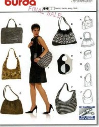 8305 FABULOUS BURDA MOD RETRO HANDLED SIZED BAGS PURSES PATTERN UNCUT